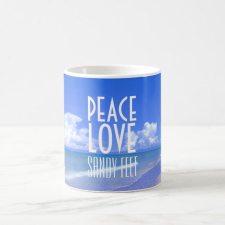 Peace, Love, Sandy Feet Coffee Mug