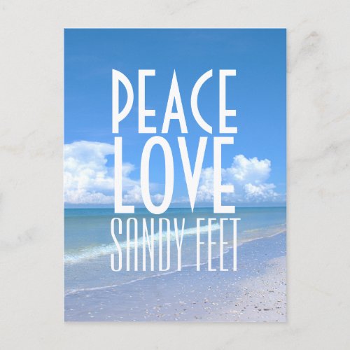 Peace Love Sandy Feet Postcard