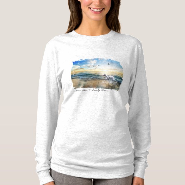 Peace, Love & Sandy Paws Dalmatian T-Shirt (Front)