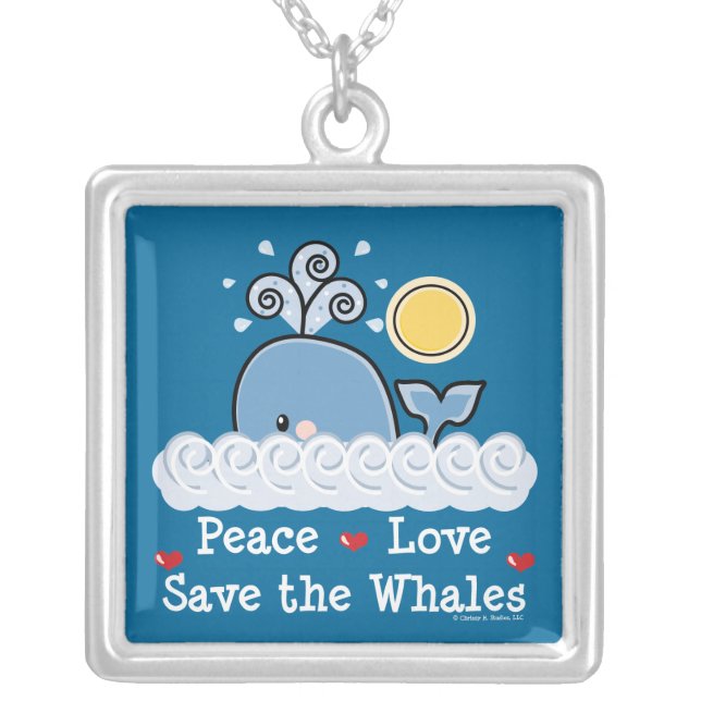 Peace Love Save The Whales Necklace (Front)