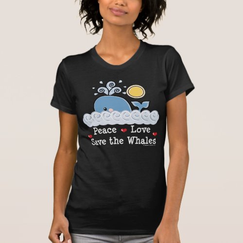 Peace Love Save The Whales Sheer V neck Tee