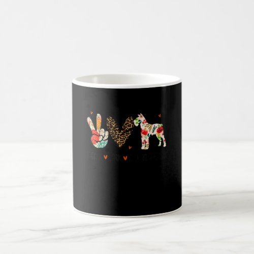Peace Love Schnauzer Funny Gift Dog Lover Coffee Mug