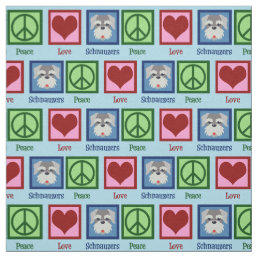 Peace Love Schnauzers Fabric