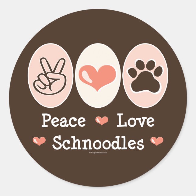 Peace Love Schnoodles Stickers (Front)