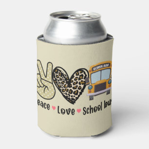 Peace, Love, School Bus Can Cooler