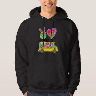 Peace Love School Bus Driver Cute Back To School T Hoodie