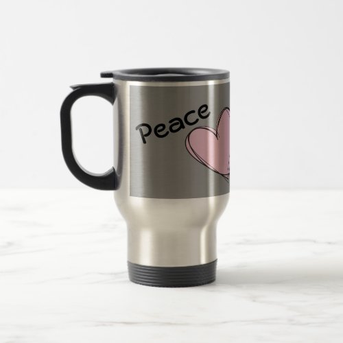 Peace Love School Psychology Travel Mug