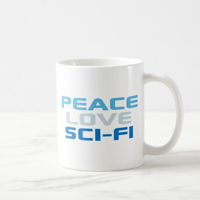 Peace Love Sci-Fi Coffee Mug (Right)