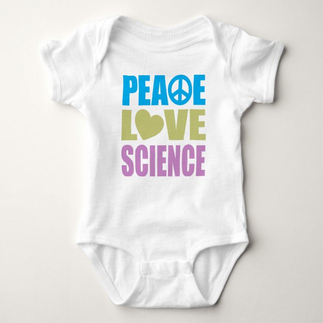 Peace Love Science Baby Bodysuit (Front)