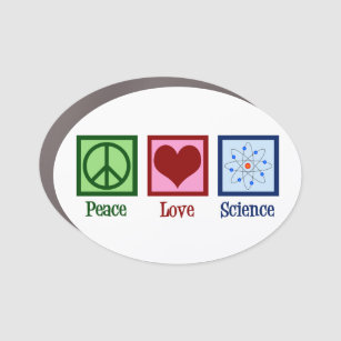 Peace Love Science Car Magnet
