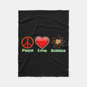 Peace Love Science  Fleece Blanket