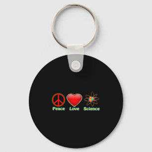 Peace Love Science Keychain
