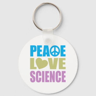 Peace Love Science Keychain