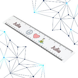 Peace Love Science Ruler with Custom Name