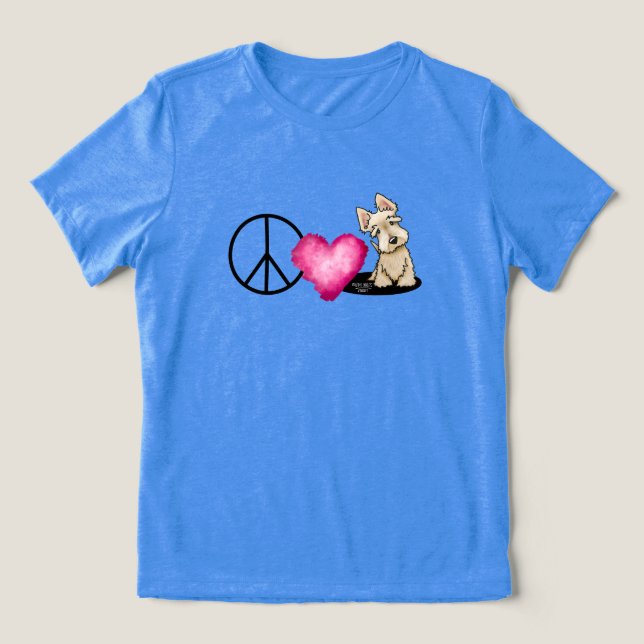 Peace Love Scotties T-Shirt Tri-Blend Shirt (Design Front)