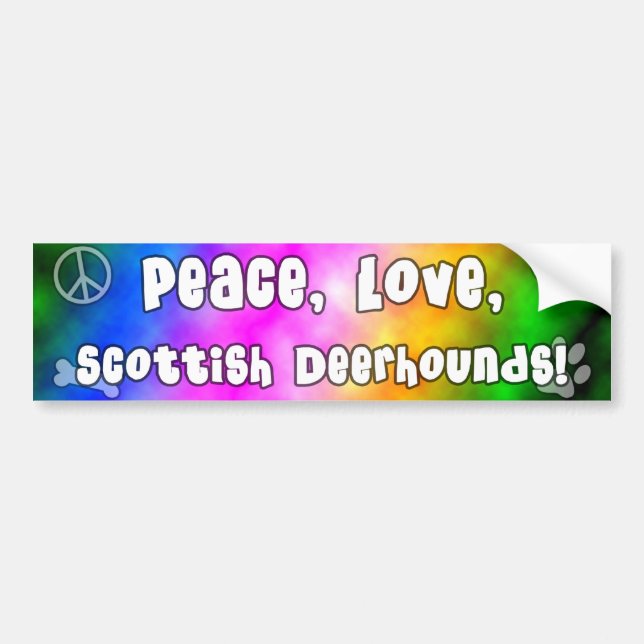 Peace Love Scottish Deerhounds Bumper Sticker (Front)