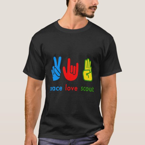 Peace Love Scout Scouting Camping Life Gift T_Shirt
