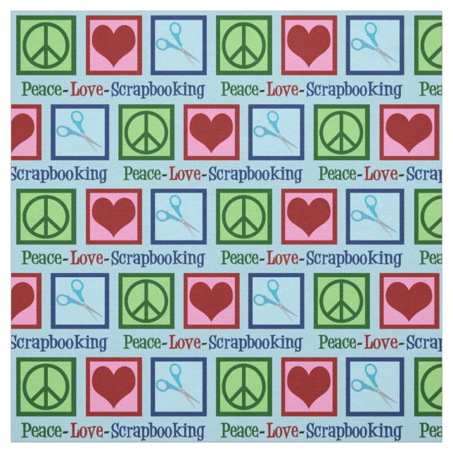 Peace Love Scrapbooking Fabric (Swatch)