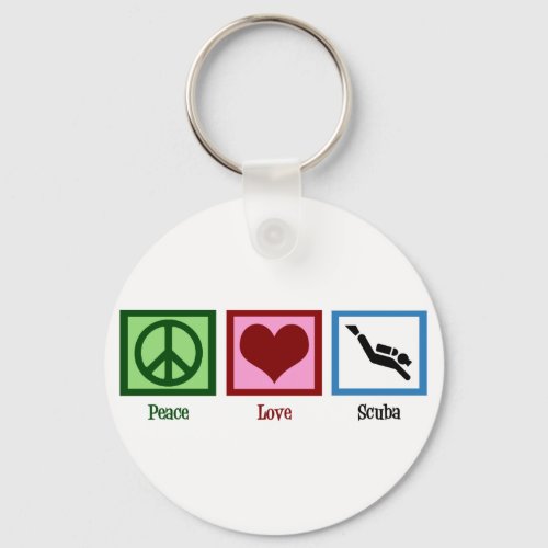 Peace Love Scuba Diving Keychain