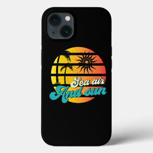 Peace Love Sea Air Sun Funny Beach Family Vacation iPhone 13 Case