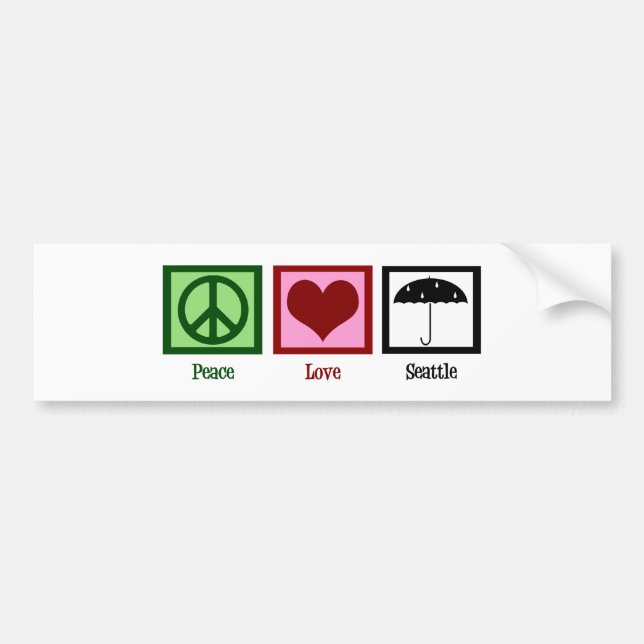 Peace Love Seattle Bumper Sticker (Front)