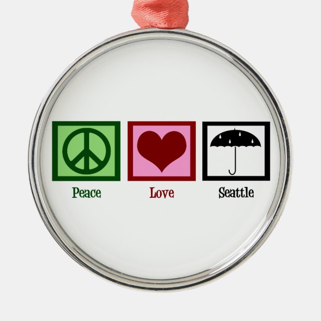Peace Love Seattle Metal Ornament (Front)