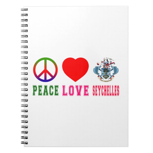 Peace Love Seychelles Notebook (Front)