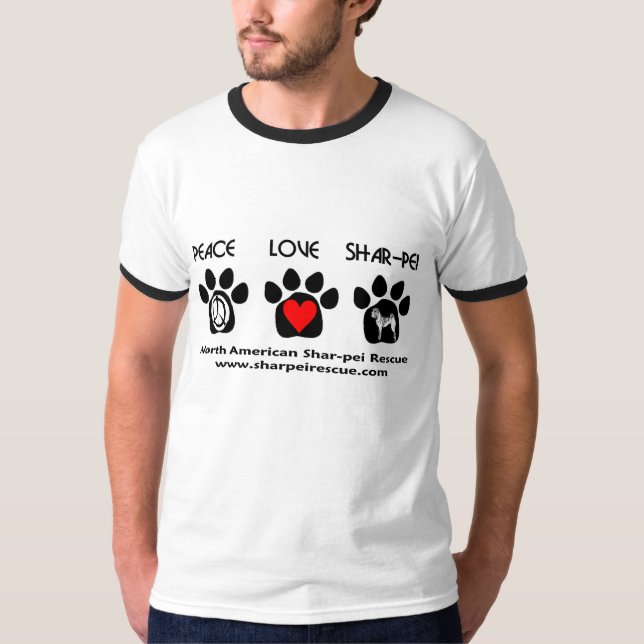 Peace  Love  Shar-pei T-Shirt (Front)