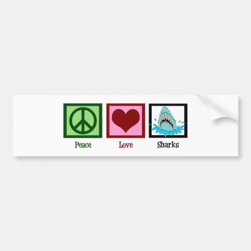 Peace Love Sharks Bumper Sticker