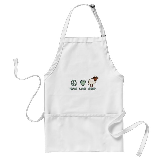 peace love sheep adult apron (Front)
