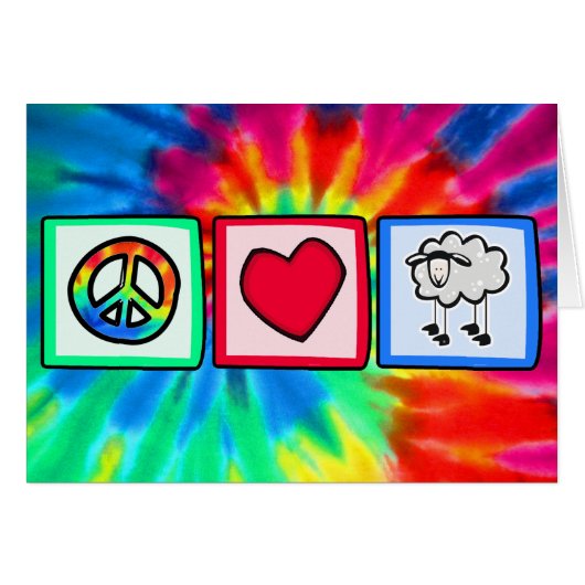 Peace, Love, Sheep Cards (Front Horizontal)