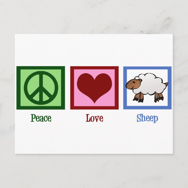Peace Love Sheep Postcard (Front)