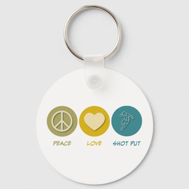 Peace Love Shot Put Keychain (Front)