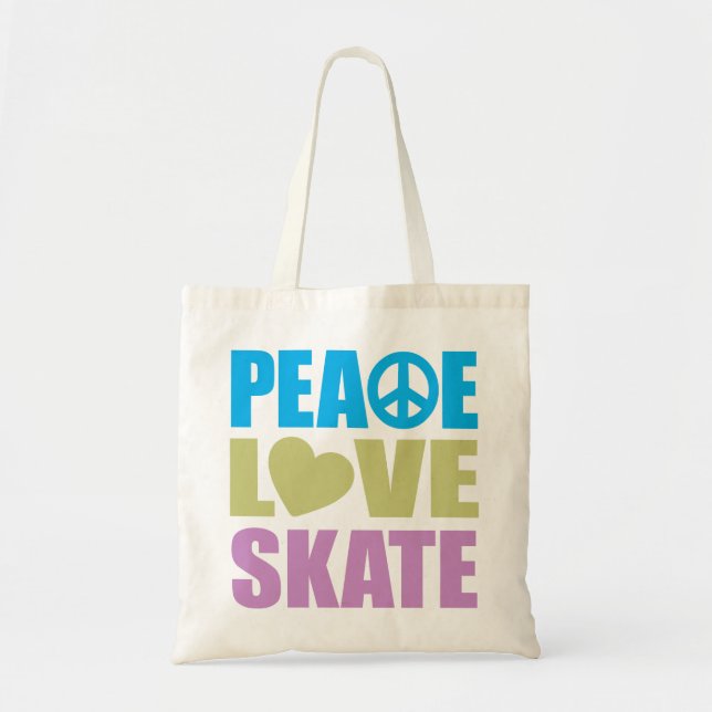 Peace Love Skate Tote Bag (Front)