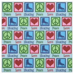 Peace Love Skating - Cute Ice Skater Fabric