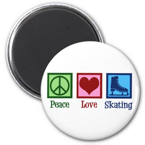 Peace Love Skating _ Cute Ice Skater Magnet