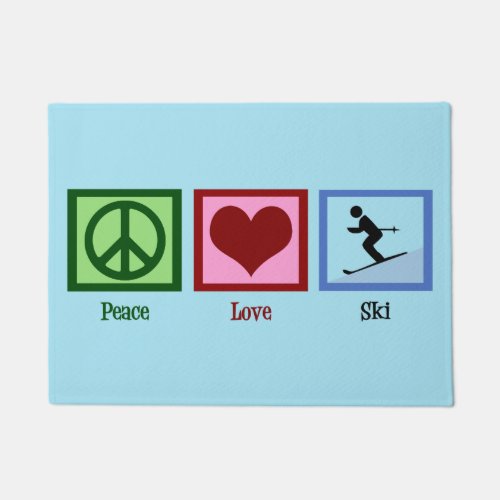 Peace Love Ski Doormat