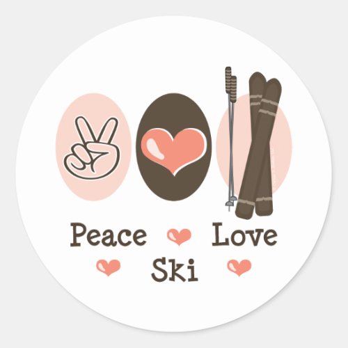 Peace Love Ski Stickers