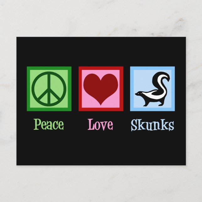 Peace Love Skunks Postcard (Front)