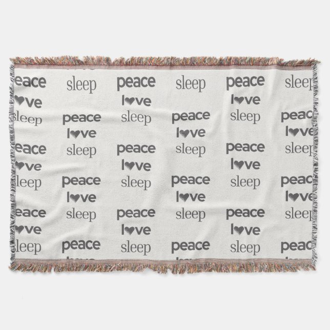 Peace Love Sleep - Cozy Comfy Throw Blanket (Front)