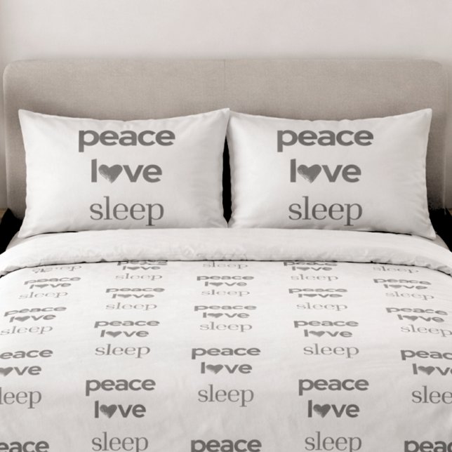 Peace Love Sleep - Modern Cozy Reversible Set of 2 Pillow Case (Creator Uploaded)