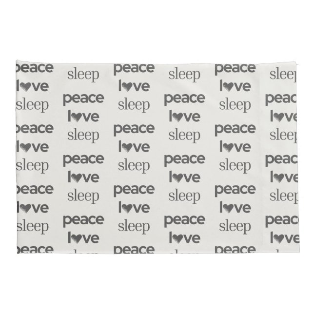 Peace Love Sleep - Modern Cozy Reversible Set of 2 Pillow Case (Back-Right)