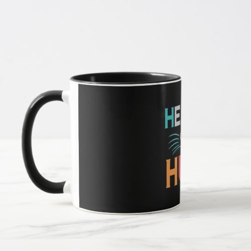 Peace Love Slogan HEARTY HUGS  Coffee cup