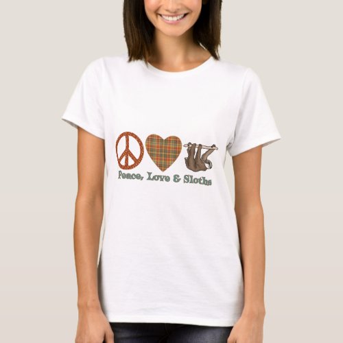 Peace Love  Sloths T_Shirt
