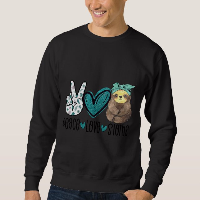 Peace Love Sloths Tropical Bandana 30 Sweatshirt (Front)