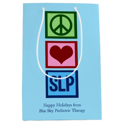 Peace Love SLP Custom Speech Therapist Medium Gift Bag