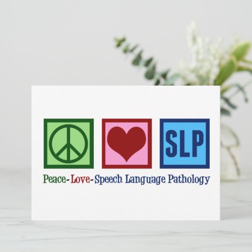  Peace Love SLP Speech Language Pathology Card