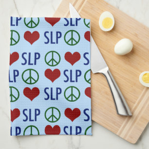 Peace Love SLP Speech Language Pathology Kitchen Towel