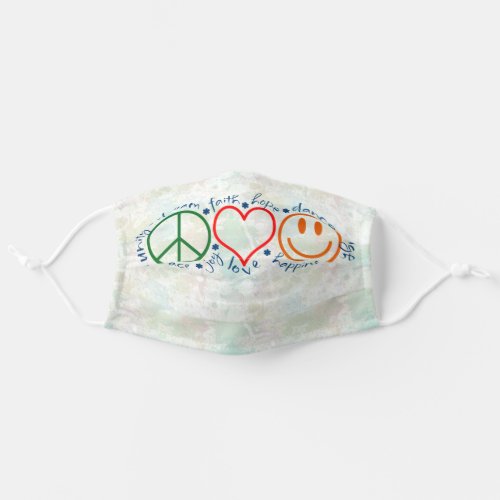 Peace Love Smile Adult Cloth Face Mask