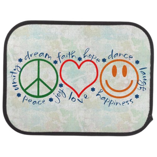 Peace Love Smile Car Floor Mat